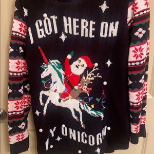 “I got her on my unicorn” Christmas Sweater
